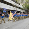 The cadets march down Adelaide Street on the final leg of the re-enactment march.