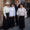 Kristy Rohde, Hailey Cosh, renowned poet Marco Gliori and Pam Burley dressed in period costume for the event.